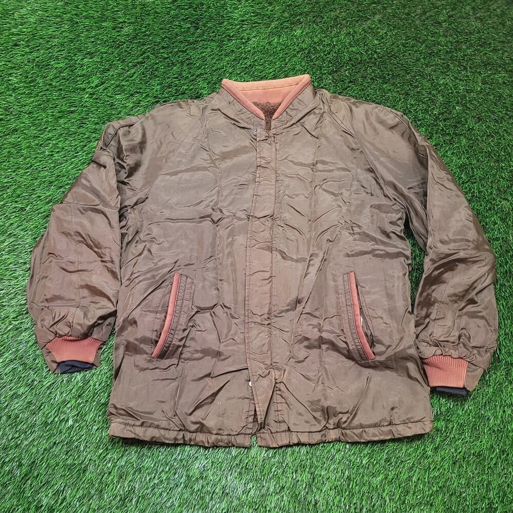 Vintage 60s Sherpa Bomber Jacket Mens Large Stocky Fit (Short Arms) Scovill Zip